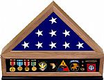 Flag Cases With Display Base - Solid Walnut
